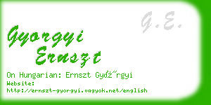 gyorgyi ernszt business card